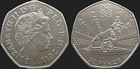 Monety Wielkiej Brytanii - 50 pensów 2011 Igrzyska Londyn 2012 - Zapasy