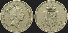 Monety Wielkiej Brytanii - 1 funt 1988 rewers brytyjski