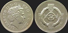 Monety Wielkiej Brytanii - 1 funt 2001 rewers północnoirlandzki