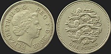 Monety Wielkiej Brytanii - 1 funt 2002 rewers angielski