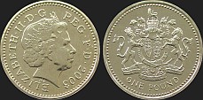 Monety Wielkiej Brytanii - 1 funt 2003-2008 rewers brytyjski
