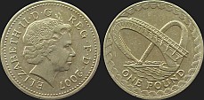 Monety Wielkiej Brytanii - 1 funt 2007 rewers angielski