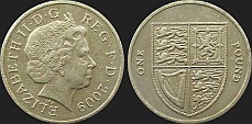 Monety Wielkiej Brytanii - 1 funt 2008-2015 rewers brytyjski