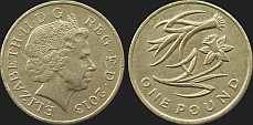 Monety Wielkiej Brytanii - 1 funt 2013 rewers walijski