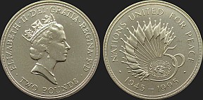 Monety Wielkiej Brytanii - 2 funty 1995 50 Lat ONZ