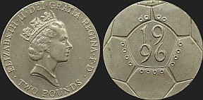 Monety Wielkiej Brytanii - 2 funty 1996 Mistrzostwa Europy w Piłce Nożnej