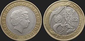 Monety Wielkiej Brytanii - 2 funty 2002 Igrzyska Wspólnoty 2002 - rewers angielski