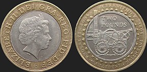 Monety Wielkiej Brytanii - 2 funty 2004 Lokomotywa Richarda Trevithicka