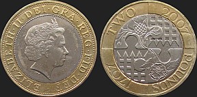 Monety Wielkiej Brytanii - 2 funty 2007 Unia Anglii i Szkocji