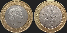 Monety Wielkiej Brytanii - 2 funty 2007 Koniec Handlu Niewolnikami