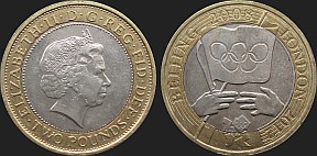 Monety Wielkiej Brytanii - 2 funty 2008 Przekazanie Flagi Olimpijskiej