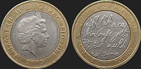 Monety Wielkiej Brytanii - 2 funty 2009 Robert Burns