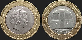 Monety Wielkiej Brytanii - 2 funty 2013 Londyńskie Metro - Pociąg