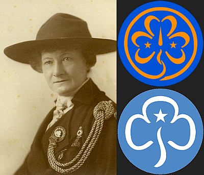 Agnes Baden-Powell i loga przewodniczek-skautek