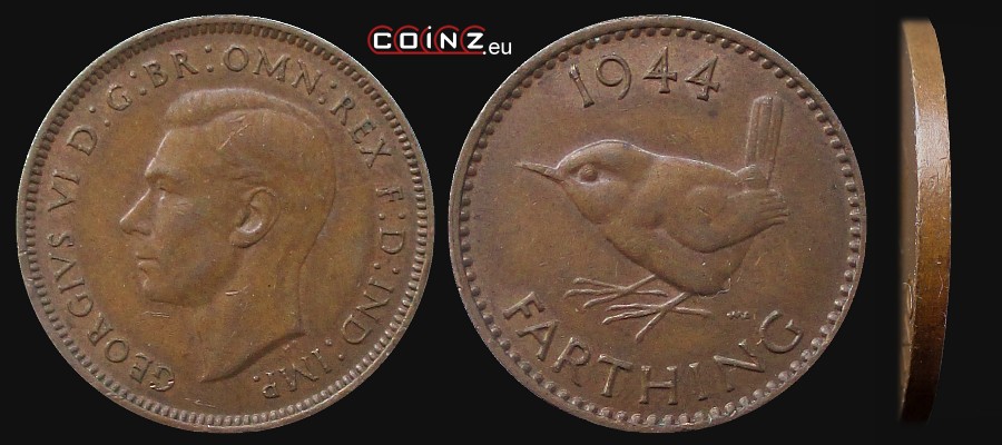 ćwierć (¼) pensa 1937-1948 - monety Wielkiej Brytanii