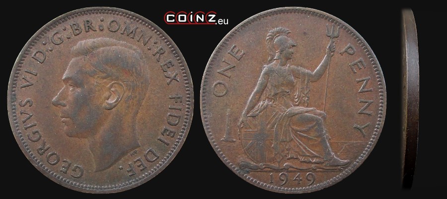 1 pens 1949-1951 - monety Wielkiej Brytanii