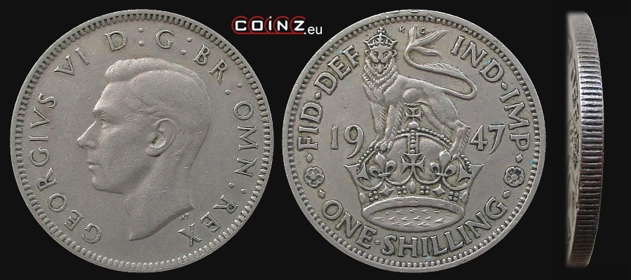 1 szyling 1947-1948 angielski - monety Wielkiej Brytanii