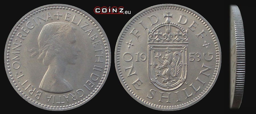1 szyling 1953 szkocki - monety Wielkiej Brytanii
