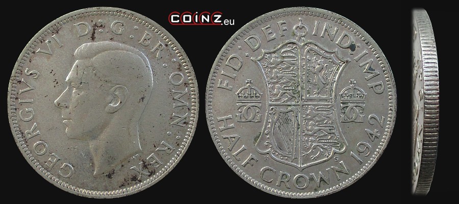 pół (½) korony 1937-1946 - monety Wielkiej Brytanii
