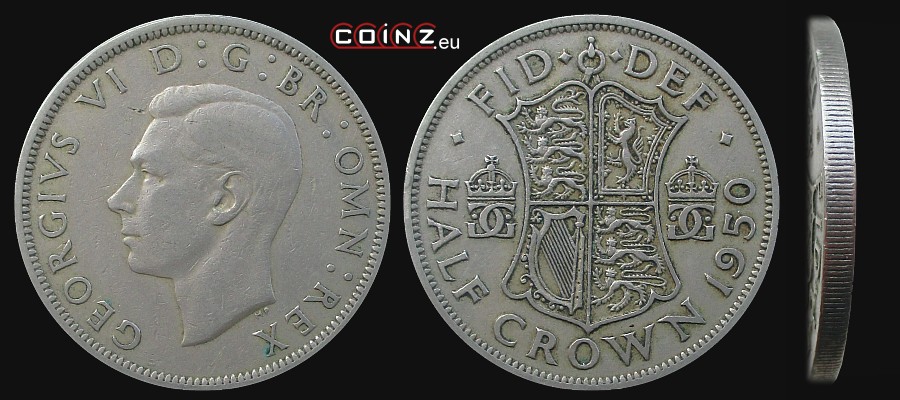 pół (½) korony 1949-1951 - monety Wielkiej Brytanii