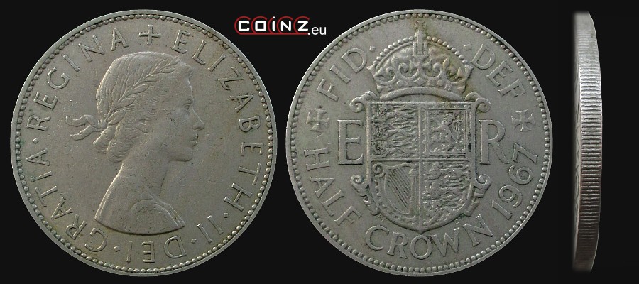 pół (½) korony 1954-1967 - monety Wielkiej Brytanii