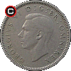 6 pensów 1947-1948 - układ awersu do rewersu