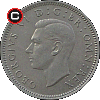 6 pensów 1949-1952 - układ awersu do rewersu