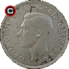 pół (½) korony 1937-1946 - układ awersu do rewersu