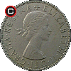 pół (½) korony 1954-1967 - układ awersu do rewersu