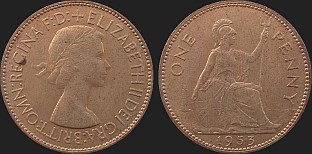 Monety Wielkiej Brytanii - 1 pens 1953