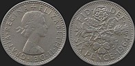 Monety Wielkiej Brytanii - 6 pensów 1954-1967