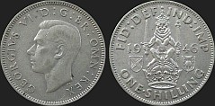 Monety Wielkiej Brytanii - 1 szyling 1937-1946
