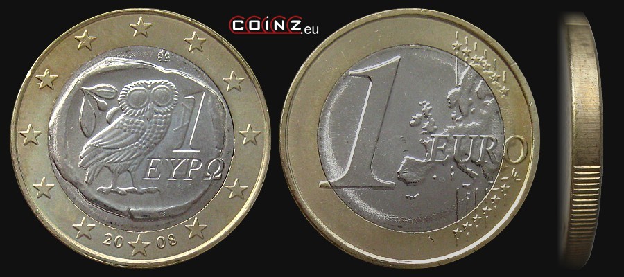 1 euro od 2007 - monety Grecji
