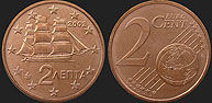 Monety Grecji - 2 euro centy od 2002