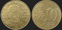 Monety Grecji - 10 euro centów 2002-2006
