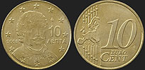 Monety Grecji - 10 euro centów od 2007
