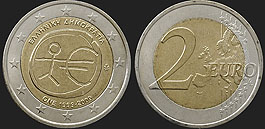 Monety Grecji - 2 euro 2009 10 Rocznica Unii Gospodarczej i Walutowej