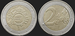 Monety Grecji - 2 euro 2012 10 Lat Euro w Obiegu