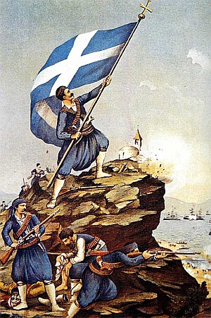 Grecka flaga nad Kretą