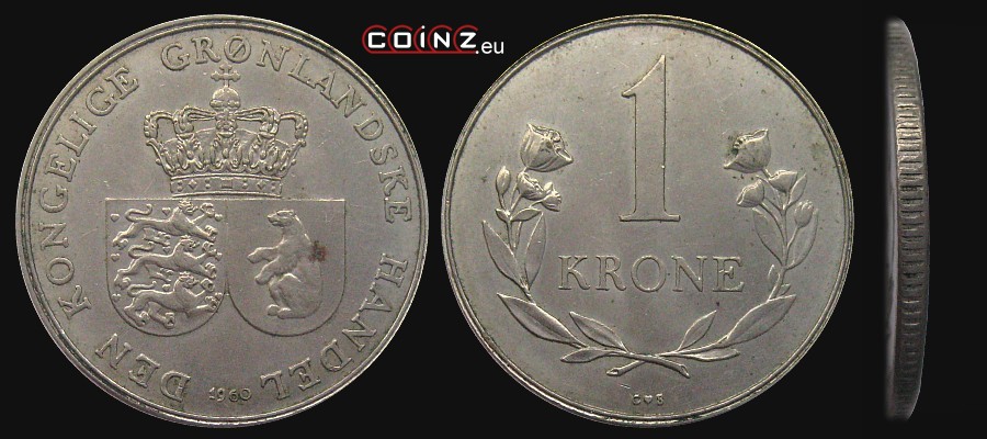 1 krone 1960-1964 - coins of Greenland