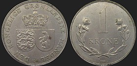 coins of Greenland (Danish) - 1 krone 1960-1964