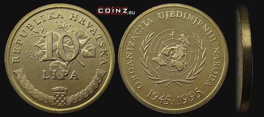 10 lipa 1995 - 50 Years of the UN - Croatian coins