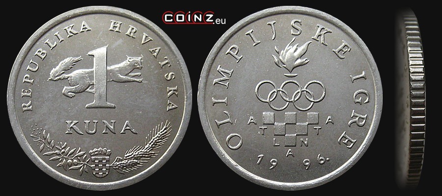 1 kuna 1996 Igrzyska Atlanta - monety Chorwacji