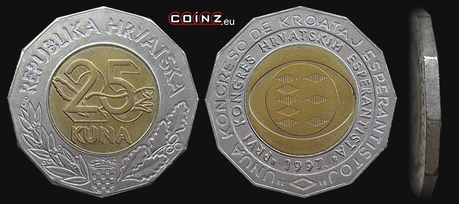 25 kuna 1997 Croatian Esperanto Congress - Croatian coins