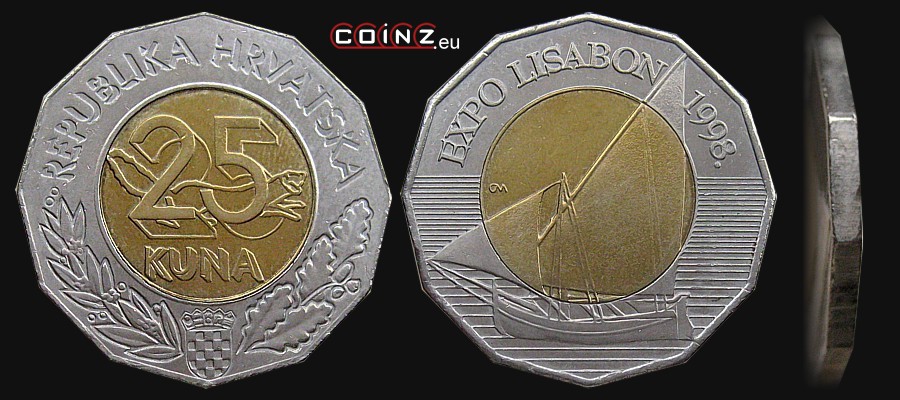 25 kuna 1998 EXPO'98 Lisboa - Croatian coins