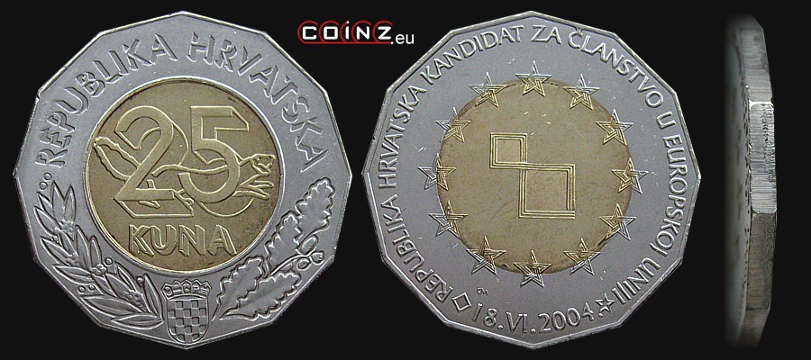 25 kuna 2004 Candidate for the EU - Croatian coins