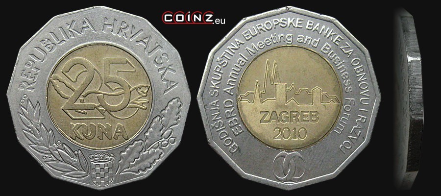 25 kuna 2010 EBRD Meeting- Croatian coins