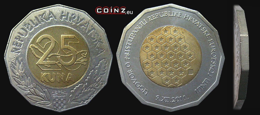 25 kuna 2012 (2011) Treaty of Accession to the EU - Croatian coins