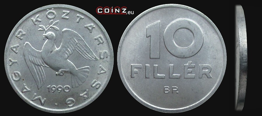 10 fillerów 1990-1997 - monety Węgier