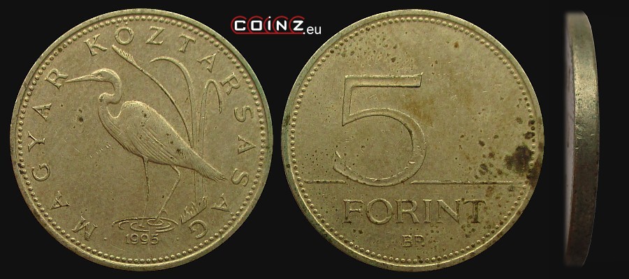 5 forintów 1992-2011 - monety Węgier